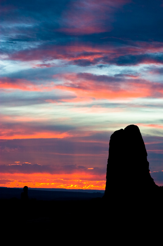 Rock Tower Silhouette At Sunset